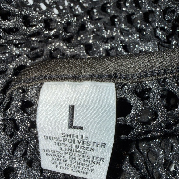 Steve Madden Black/Slate Metallic Mesh Top – Size Large – NWT - Picture 7 of 8